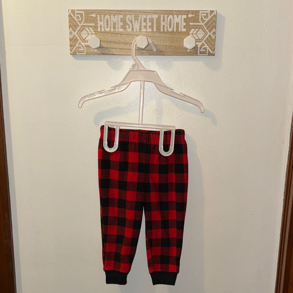 Carter's Red and Black Plaid Sweatpants